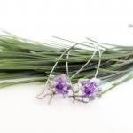 Amethyst minimalist earring..
