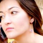 Amethyst minimalist earring..