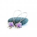 Amethyst minimalist earring..