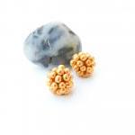 Golden pine-cones. Beaded b..