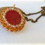 Summer Red Coral Pendant. V..