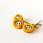 Bird nest. Yellow beaded ha..