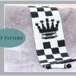 Black Queen Peyote Bracelet / Cuff - PDF Pattern for Personal Use Only