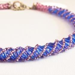 Boho Chic Sapphire Blue Amethyst Spiral Choker. Mother day gift idea. Statement jewelry