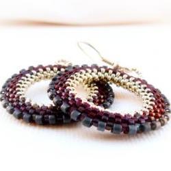 Cherry Silver Chic Wheel. January fashion jewelry. Hoop Earrings Street style. Birthday gift idea under 50