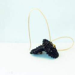 Black swan long dangle earrings. Classic modern design. tbteam