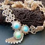 The Breath. Rustic Wedding fashion lace choker style necklace. Made for order